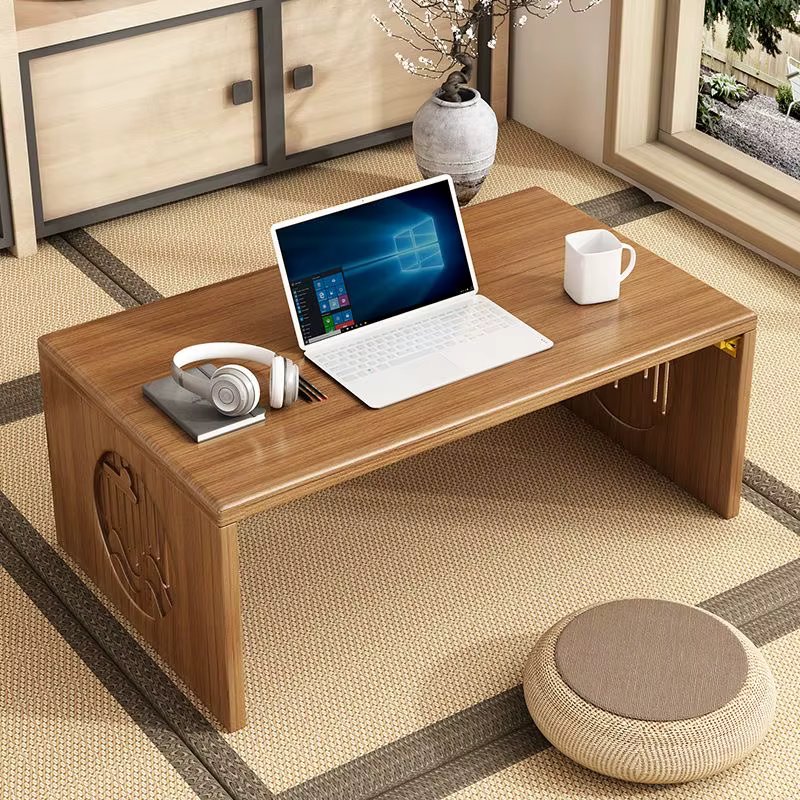 Japanese Style Pure Bamboo Foldable Coffee Table Real Wood Tatami Low Sitting Floor Mat Small Tea Table Window Seat Table