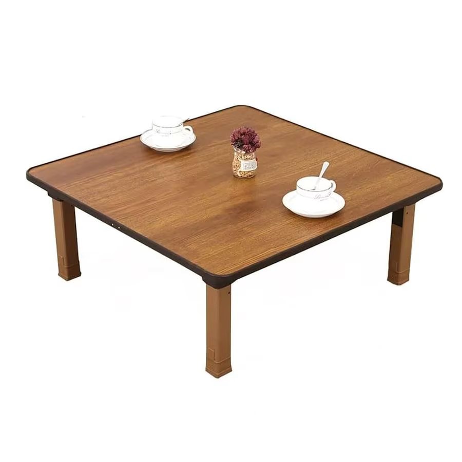 Square Folding Tea Coffee Table, Low Table, Dining Table, Study Table, Small Desk, for Tatami Sitting On The Floor Bedroom Bay W