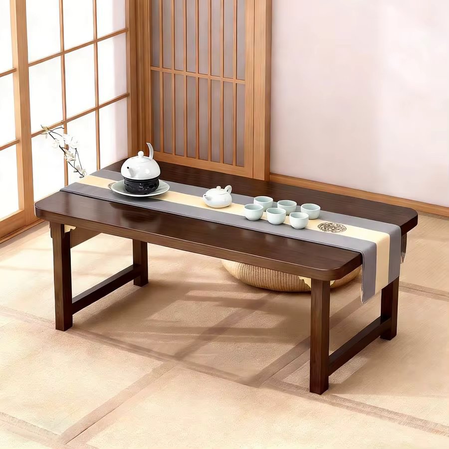 Folding Floor Table Foldable Coffee Tables Wood Low Desks Versatile for Sitting Dining Table Tea Tatami Desk No Assembly Unique