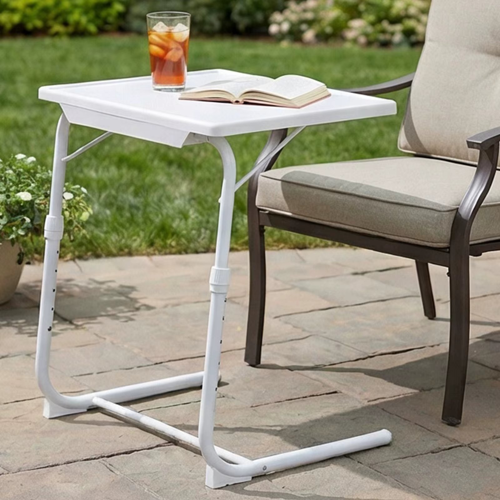 Folding Couch Table Dinner Trays with 6 Heights and 3 Tilt Angles Portable Laptop TV Tray Desk for Eating Snack Food Bed Use