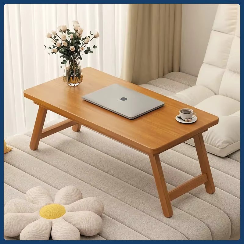 Foldable Tatami Coffee Table – Japanese Style Low Table for Bay Window & Living Room, Portable Bed Tea Table, table basse