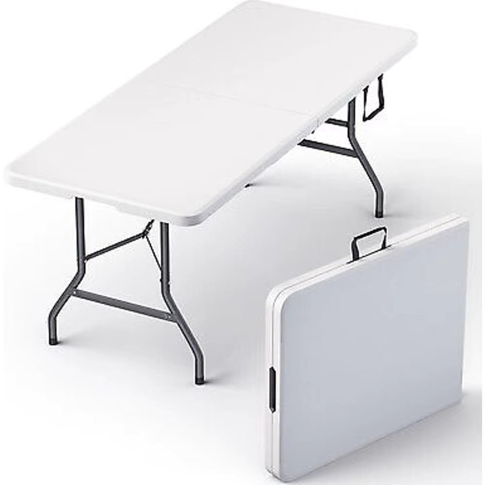 USED 4/6 Ft Plastic Folding Table – Perfect for Indoor/Outdoor Dining & Parties