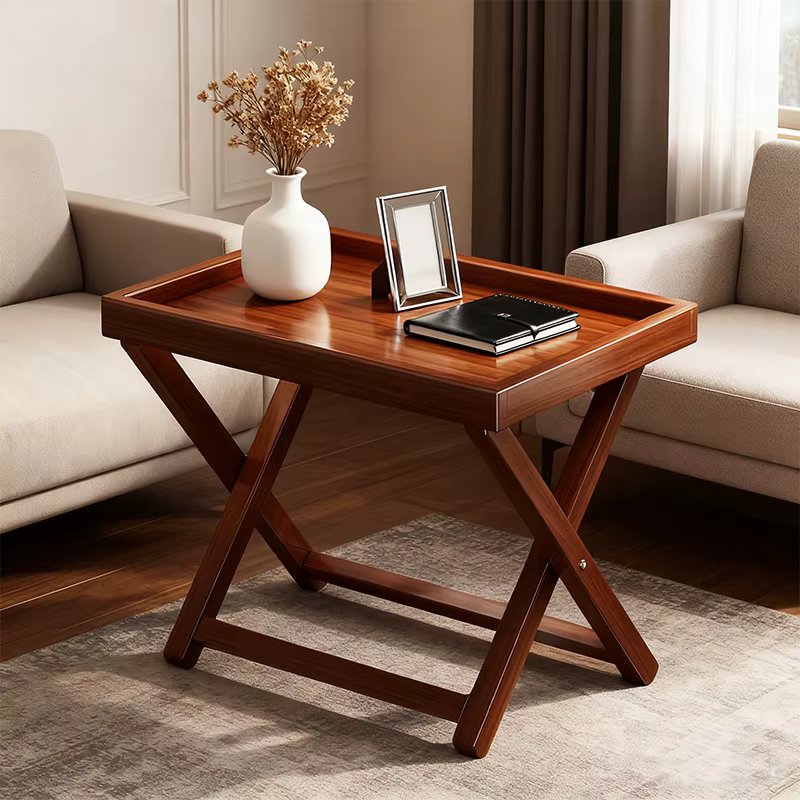 Bamboo Folding Side Table,Durable Tv Tray Bed Table,Small End Table For Living Room, Bedroom, Portable Storage Table