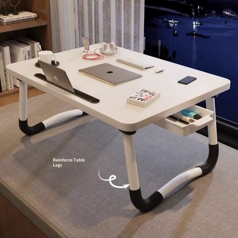 Portable Folding Laptop Table Bed Tray Adjustable Height Lightweight Small Student Dorm Bunk Study Home Bedroom Dining Table