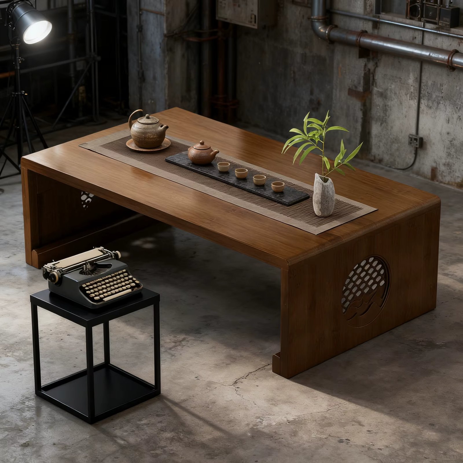 Foldable coffee table, Japanese-style low table, no assembly required, suitable for sitting on the floor, a low tatami table.